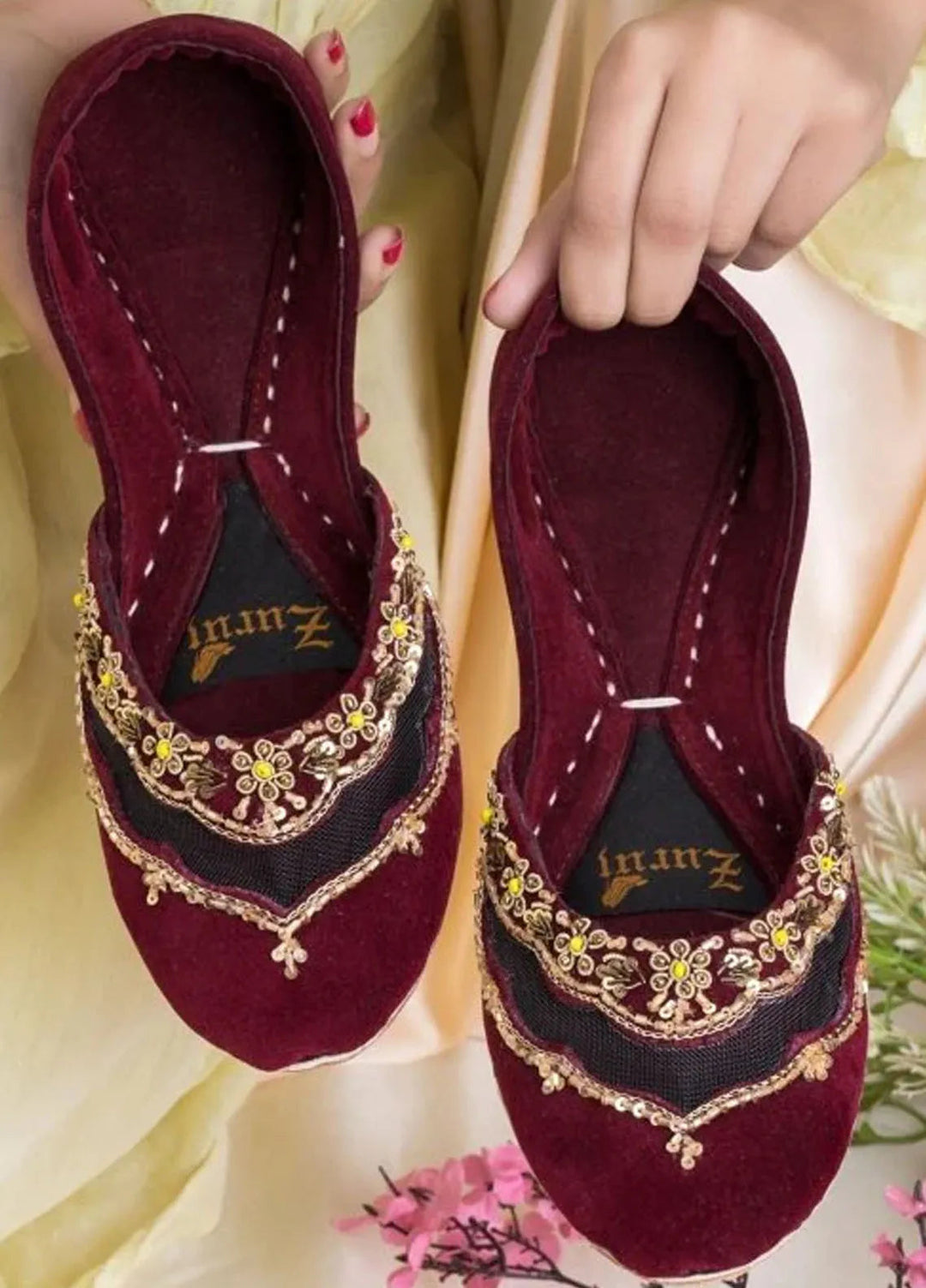 Zuruj Festive Style Khussa JK-3-Maroon