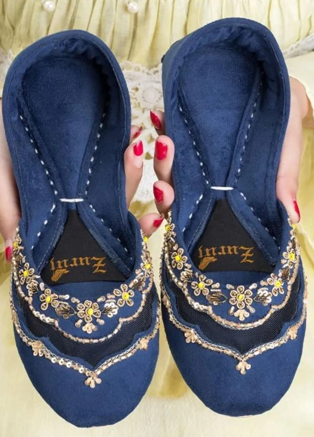 Zuruj Festive Style Khussa JK-3-Navy Blue