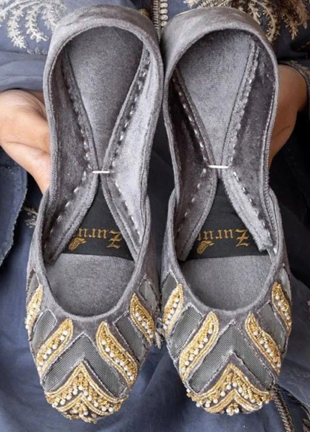 Zuruj Festive Style Khussa JK-5-Silver