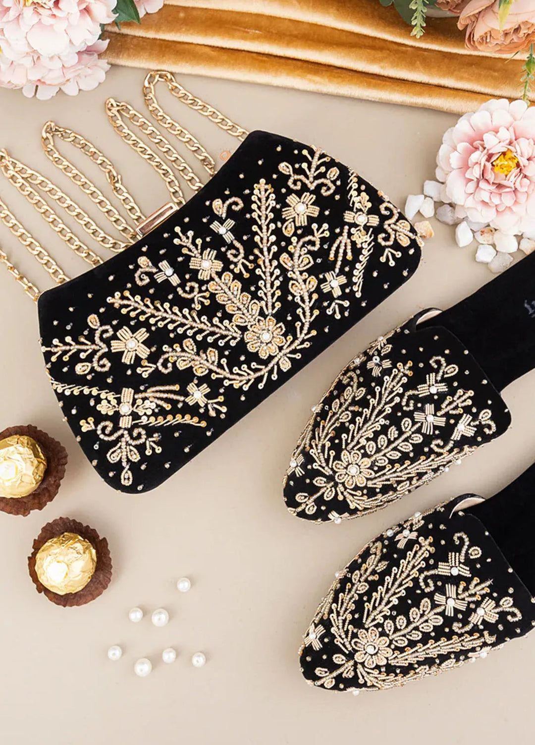 Zuruj Festive Style Mules x Clutch MC-240-BLACK