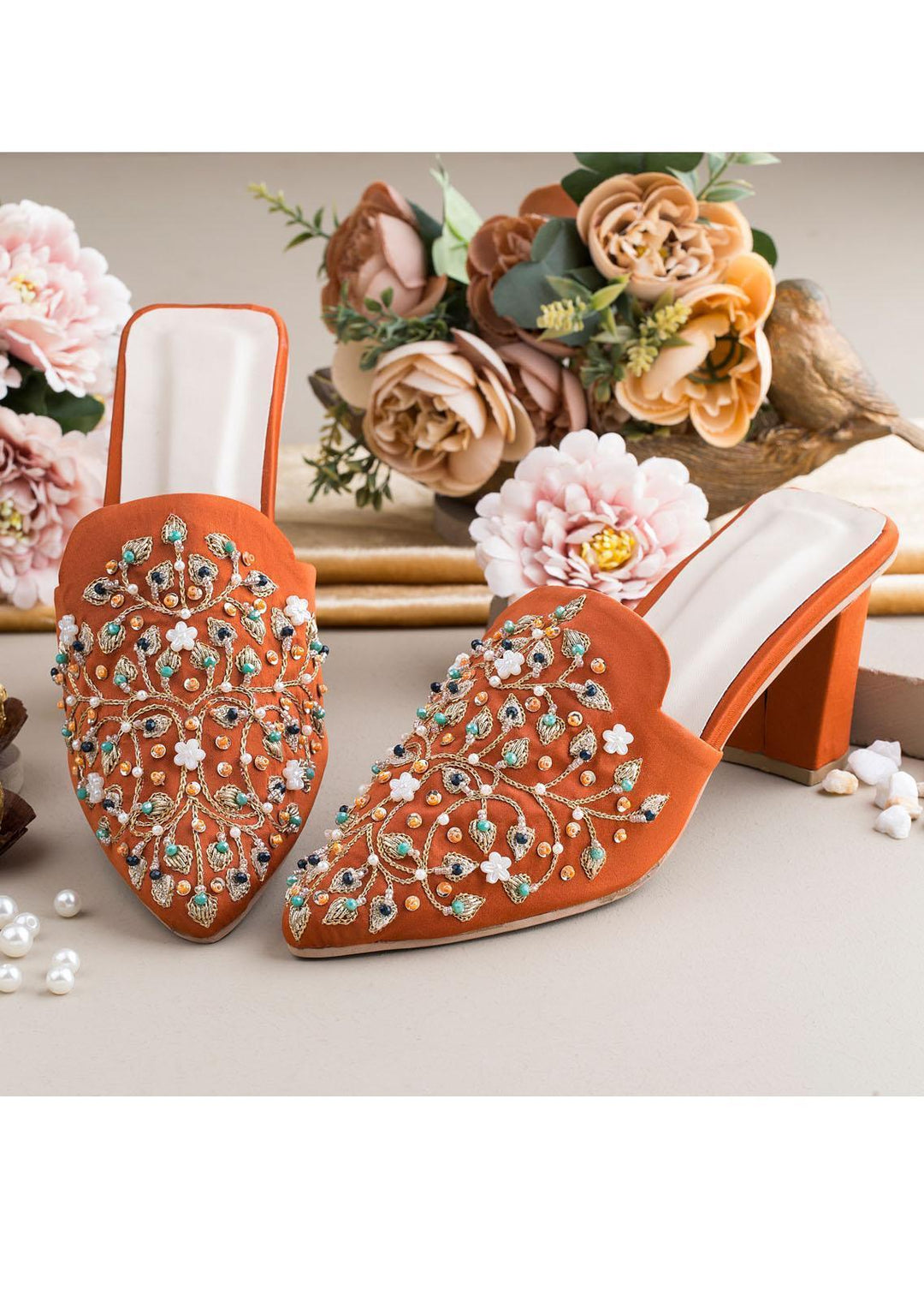 Zuruj Luxury Style Heel Mules ZJ23H HM-46-RUST