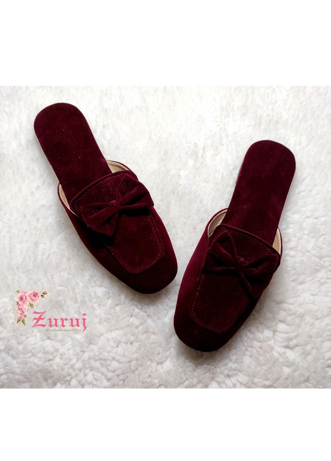 Zuruj Festive Style Mules ML-V-Maroon