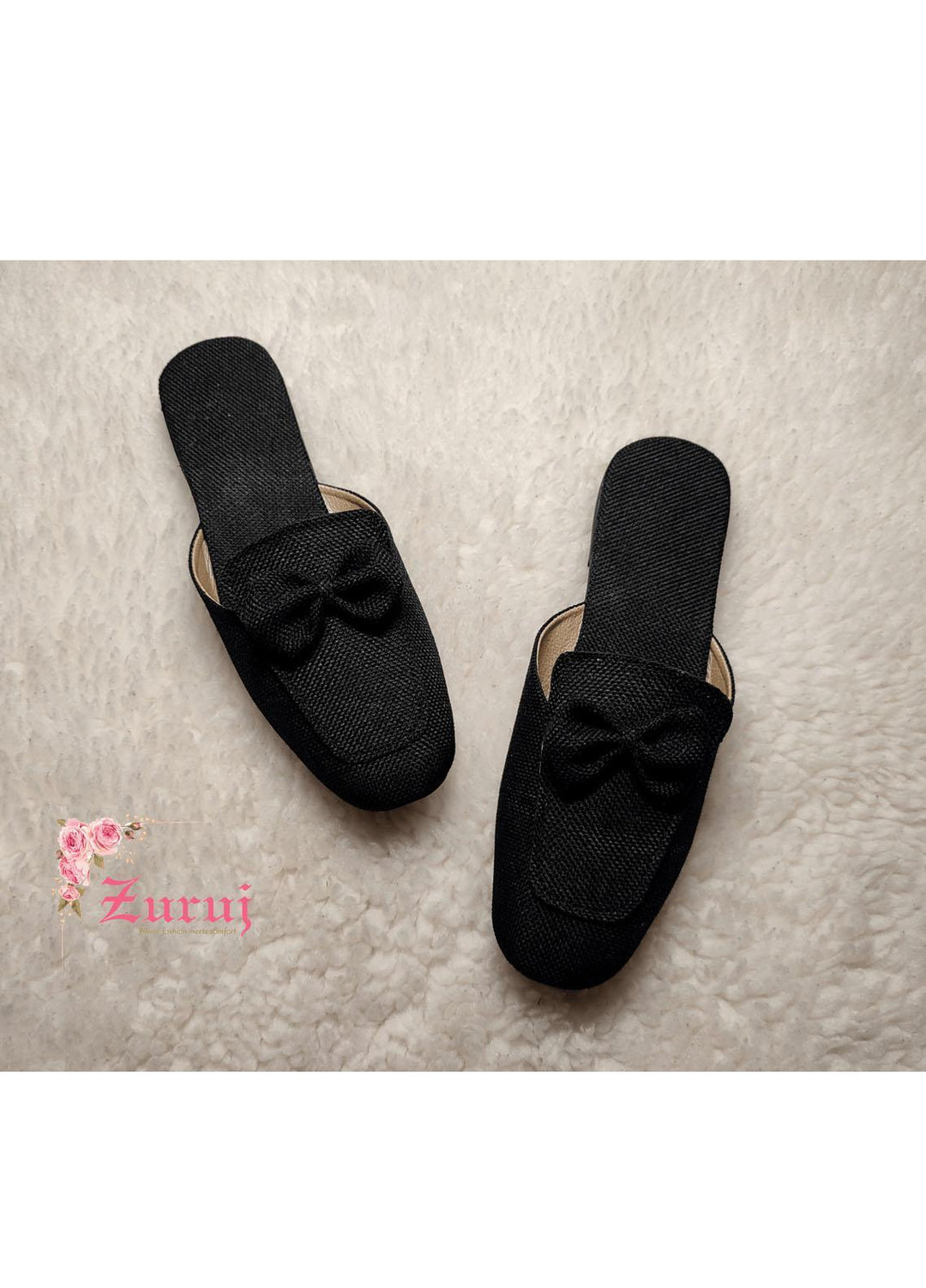 Zuruj Festive Style Mules ML-J-Black