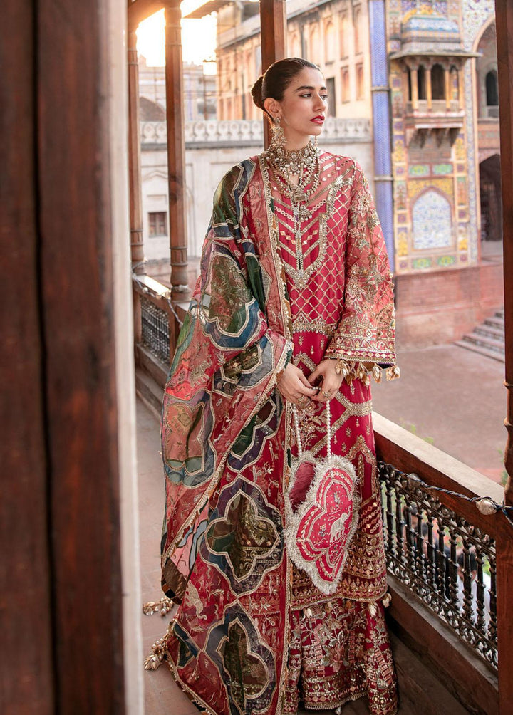 Zarlish by Mohsin Naveed Ranjha Embroidered Organza Suits Unstitched 3 Piece MNR22Z ZWU22-16 Naseebo Laal - Festive Collection