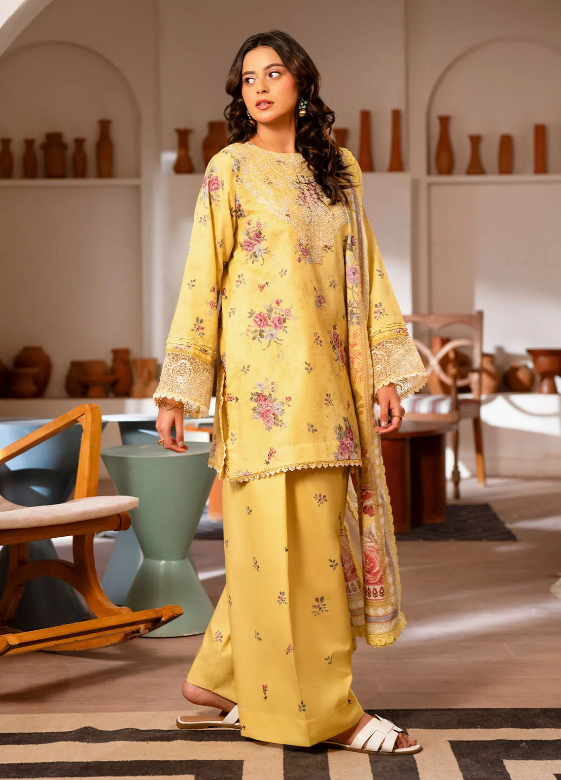 Zync by Florent Luxury Embroidered Lawn Unstitched 3 Piece Suit - FZ-5A - FL26NLX - Green - Summer Collection main image 0