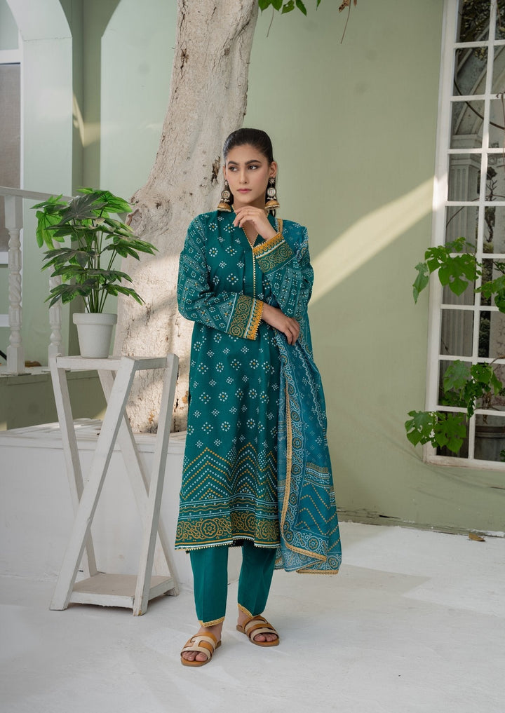 La Elise Women RTW Embroidered Lawn 3 Piece Suit 0000603 Zoya - Casual Collection