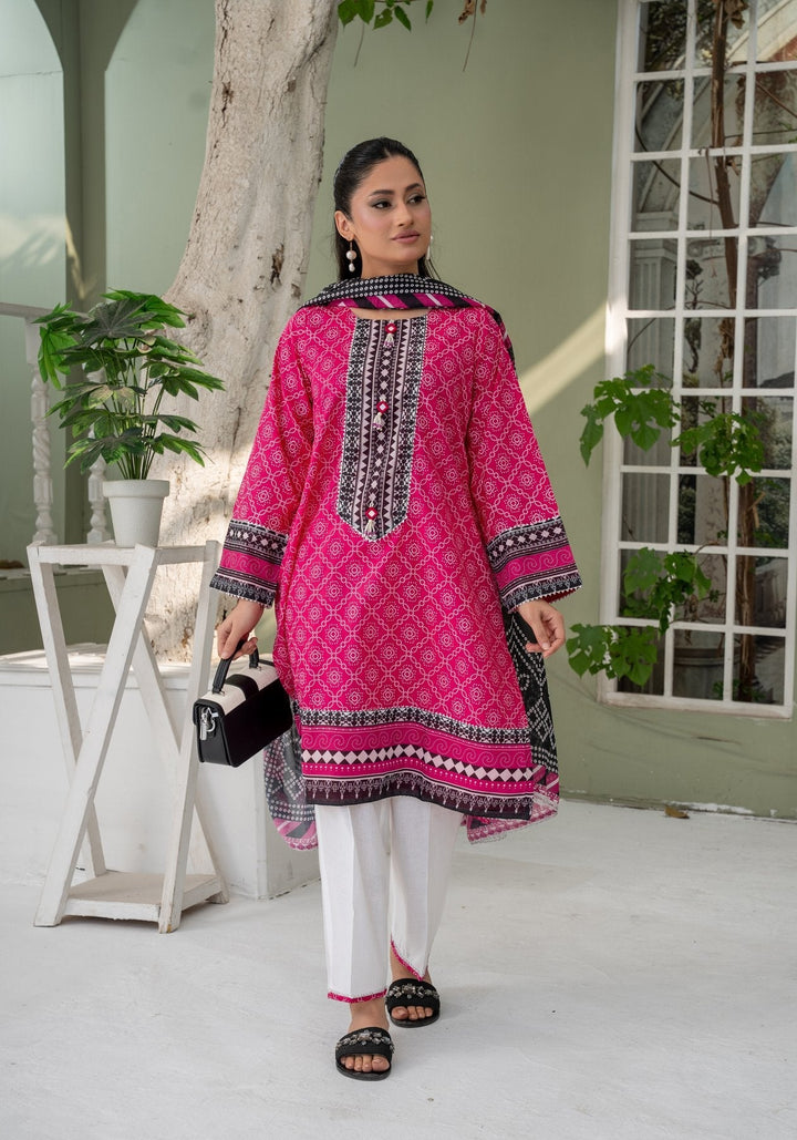La Elise Women RTW Embroidered Lawn 3 Piece Suit 0000604 Safa - Casual Collection