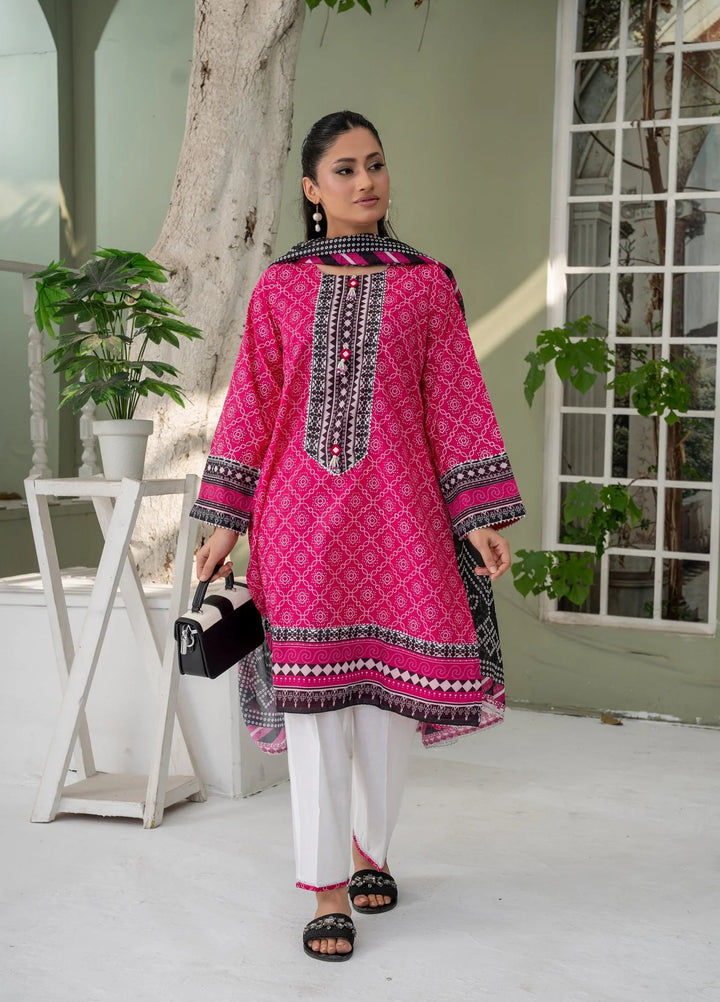 La Elise Women RTW Embroidered Lawn 3 Piece Suit 0000604 Safa - Casual Collection