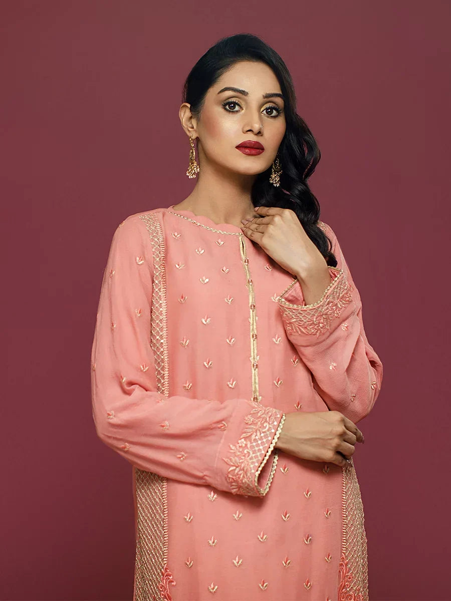 Salitex Women Embroidered Chiffon 2 Piece Suit LPS24LFT004 - Summer Collection