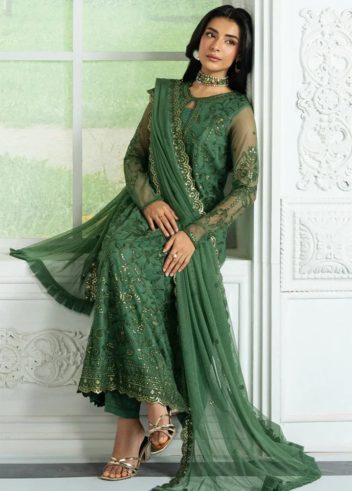 Inara by Zarif Embroidered Net Suits Unstitched 3 Piece ZR25UF ZRI-07 Aslaan - Formals Collection