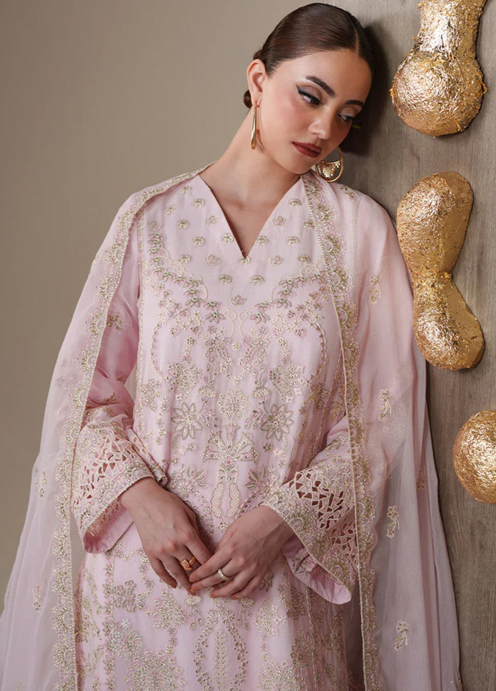 Nouvelle by Emaan Adeel Unstitched Embroidered Chiffon 3 Piece Suit EA26UNC Luxe - Festive Collection