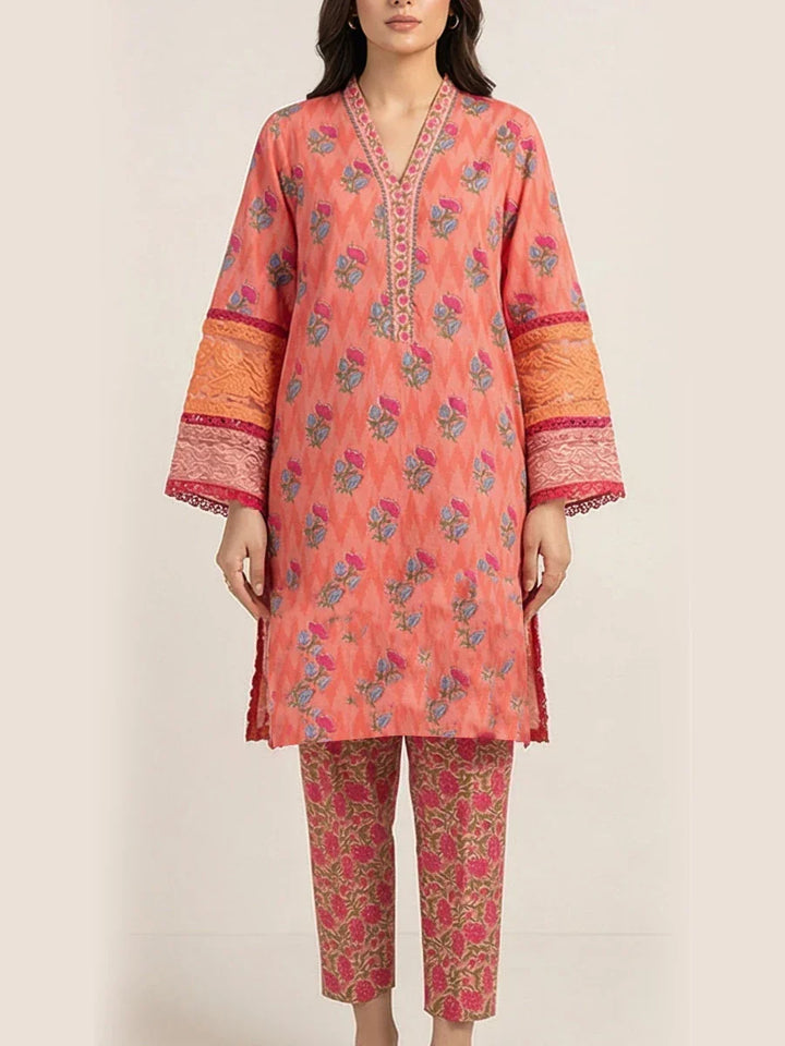 Salitex Women Printed Cross Hatch 2 Piece Suit SPL2PEC037-A - Summer Collection