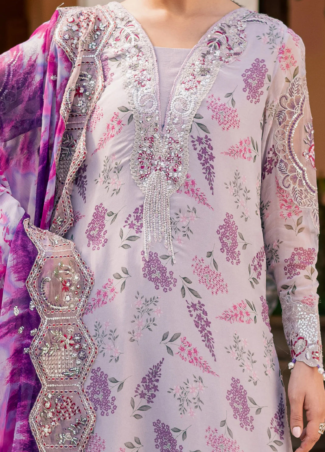 Heirloom by Daria Unstitched Embroidered Chiffon 4 Piece Suit DC26UCH DA-53 - Festive Collection