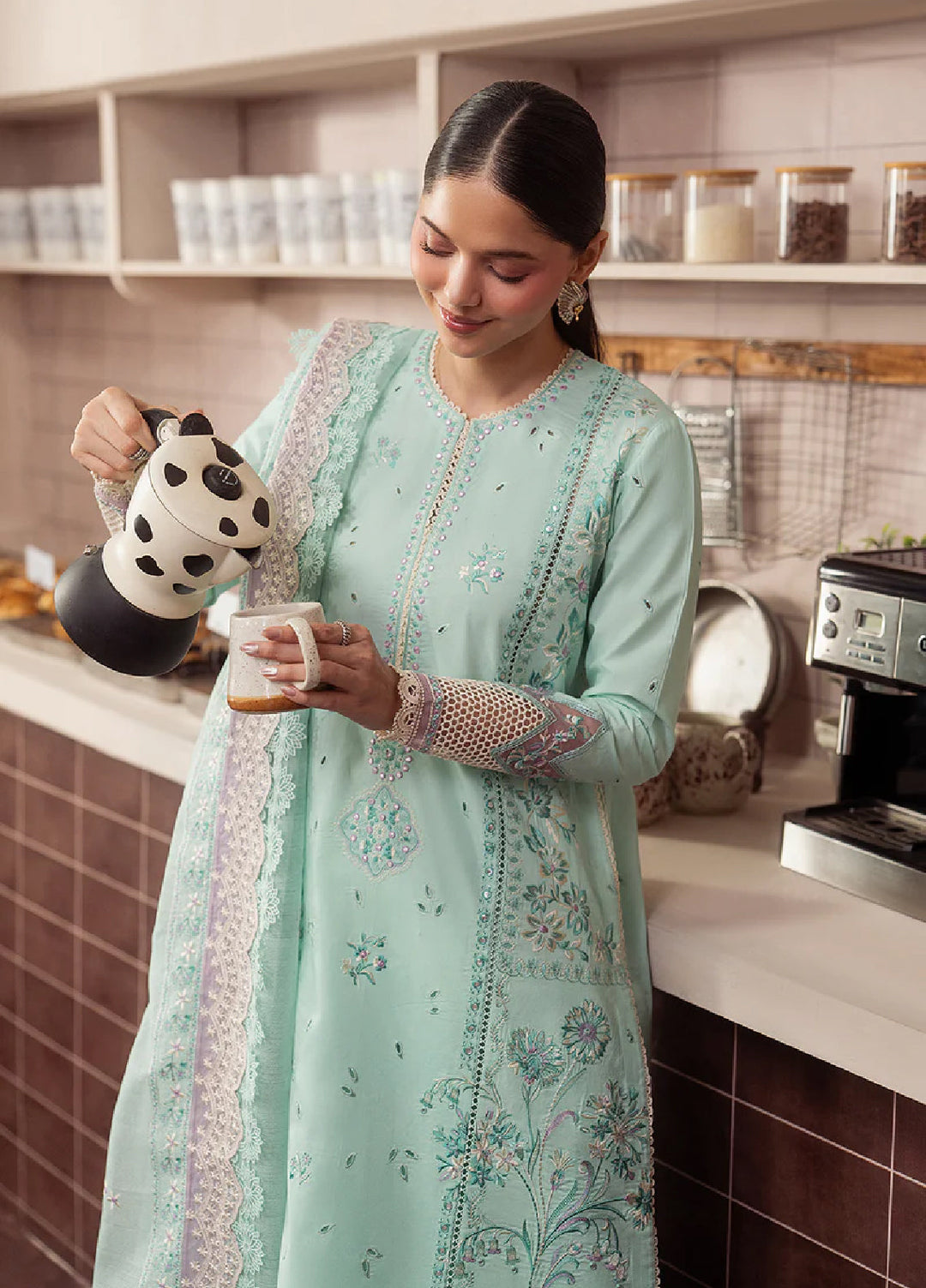 Brewed by Ayzel Unstitched Embroidered Lawn 3 Piece Suit AAF26UBL Affogato ZWU-0149-3PO - Festive Collection
