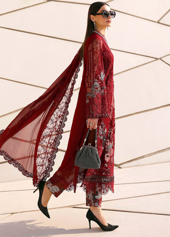 Maria B Unstitched Embroidered Luxury Lawn 3 Piece Suit MB26UEL 7A - Eid Collection