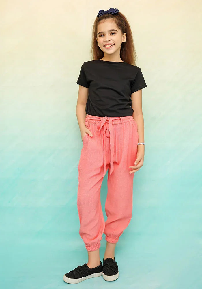 Ochre RTW Solids Cotton Jogger Pants Girls 1 Piece OWB-16 - Summer Collection