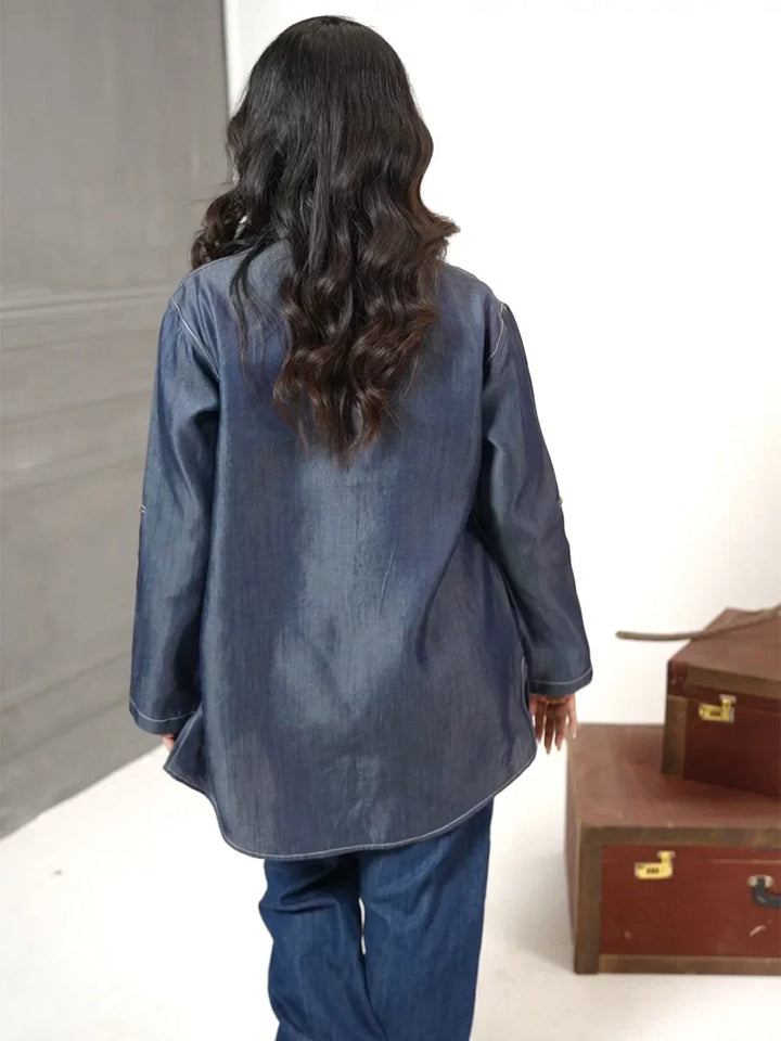 Salitex Women Solids Denim 1 Piece Shirt WP7L1PBE486-A - Winter Collection