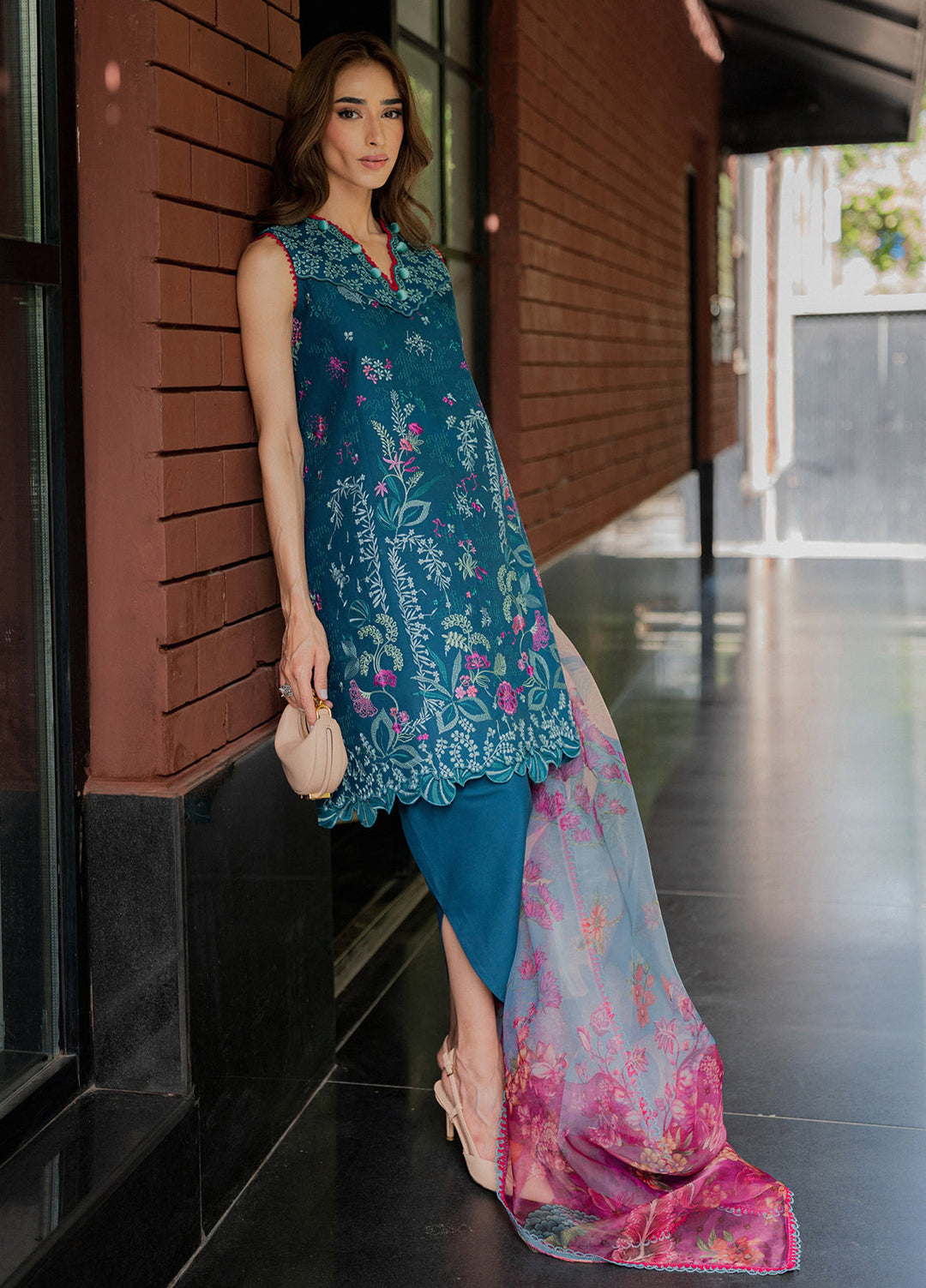 Lilas by Republic WomensWear Unstitched Embroidered Lawn 3 Piece Suit RW26ULL D-5A - Eid Collection