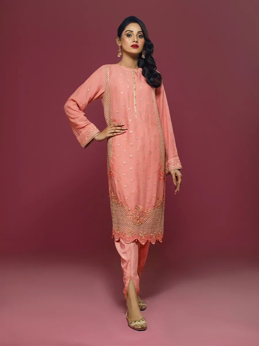 Salitex Women Embroidered Chiffon 2 Piece Suit LPS24LFT004 - Summer Collection
