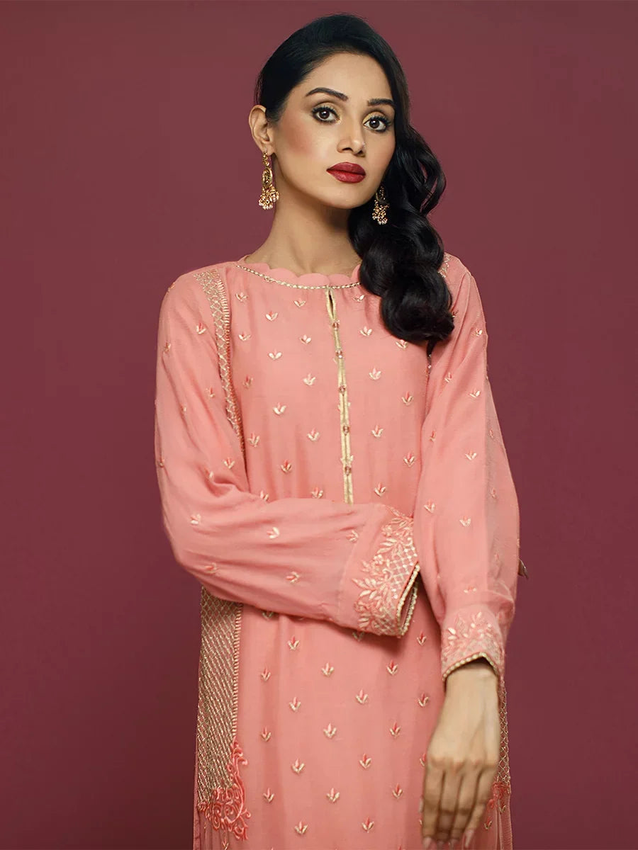 Salitex Women Embroidered Chiffon 2 Piece Suit LPS24LFT004 - Summer Collection