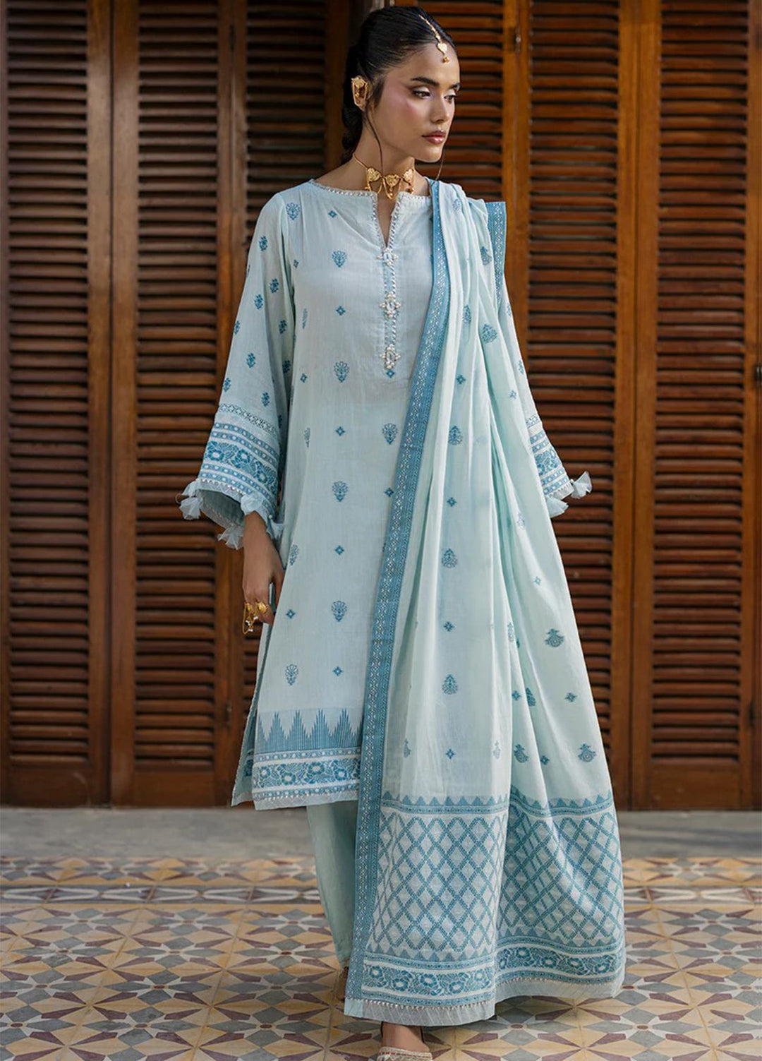 Zellbury Unstitched Printed Jacquard 3 Piece Suit ZB26UC WUS26X30987 - Casual Collection