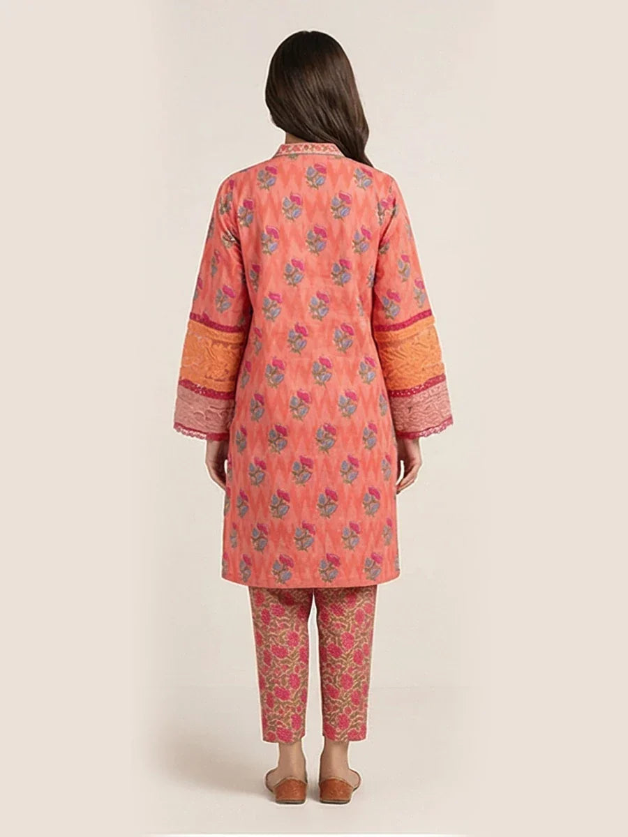 Salitex Women Printed Cross Hatch 2 Piece Suit SPL2PEC037-A - Summer Collection