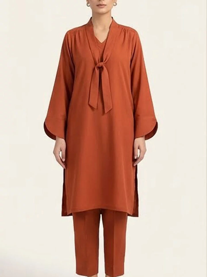 Salitex Women Solids Crepe 2 Piece Suit SS25PBC690 - Summer Collection
