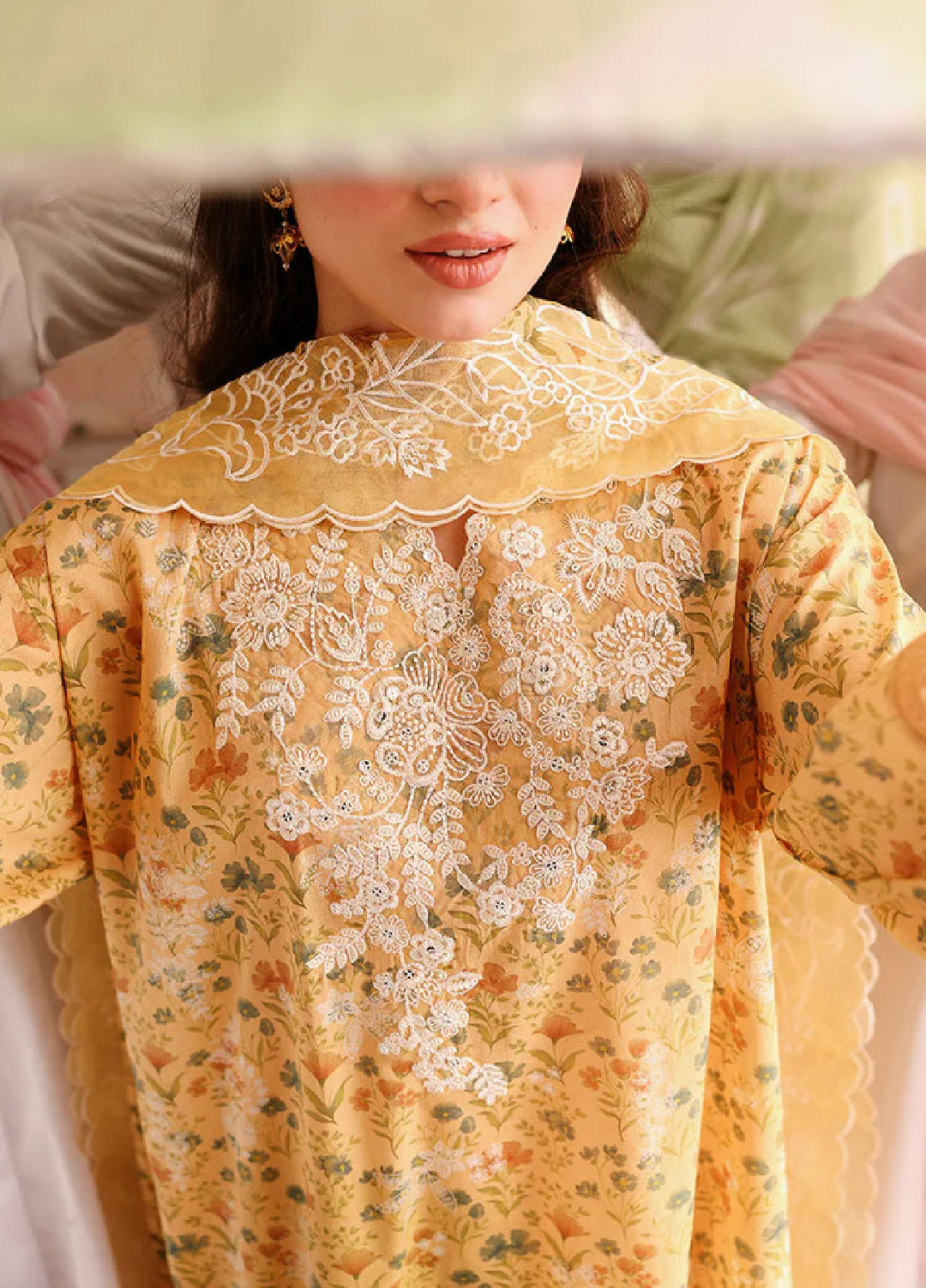 Cross Stitch Unstitched Embroidered Premium Lawn 3 Piece Suit CS26UCPL D22 SUNLIT HUE - Eid Collection