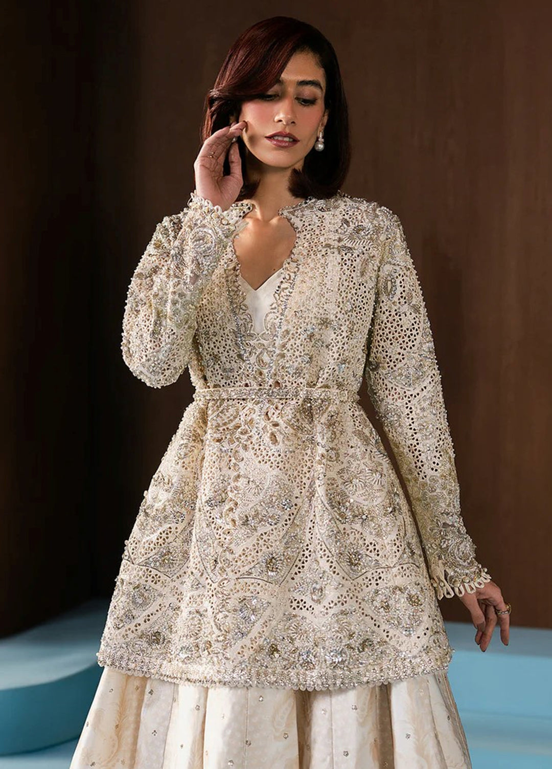 Hayat by Afrozeh Unstitched Raw Silk Embroidered Suits 3 Piece AF25HU AFH-25-05 ROHAVE - Festive Collection