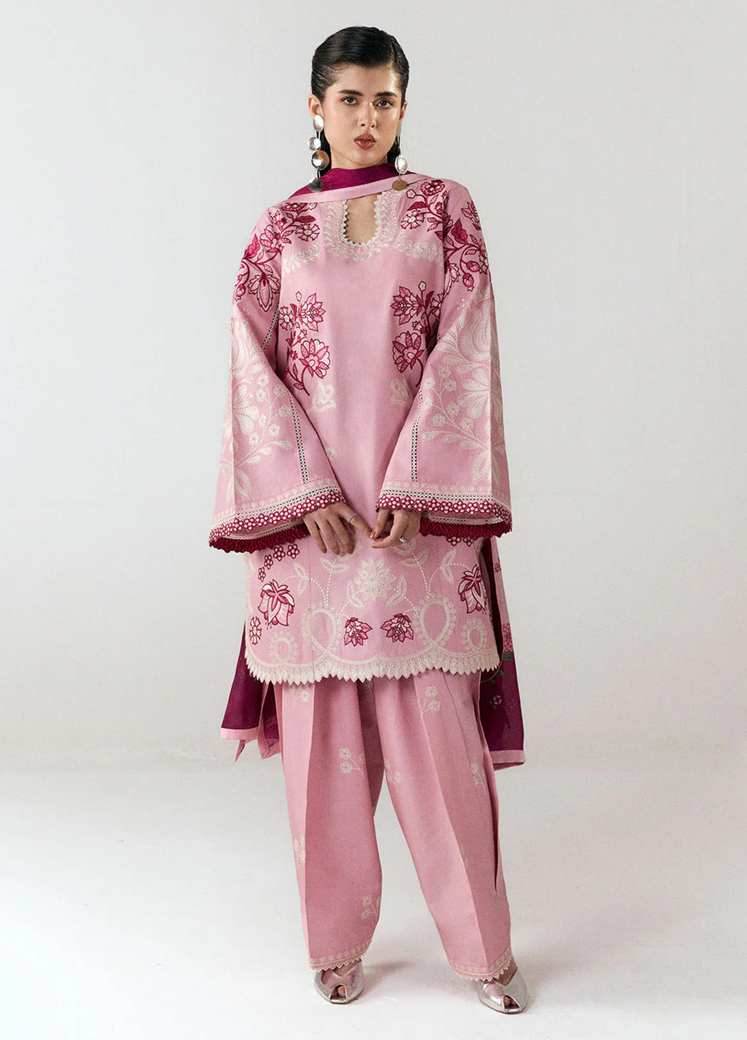 Jugnu by Hussain Rehar Unstitched Embroidered Cotton 3 Piece Suit HR26UCJ Nanya JUG-LD D#1284 - Eid Collection