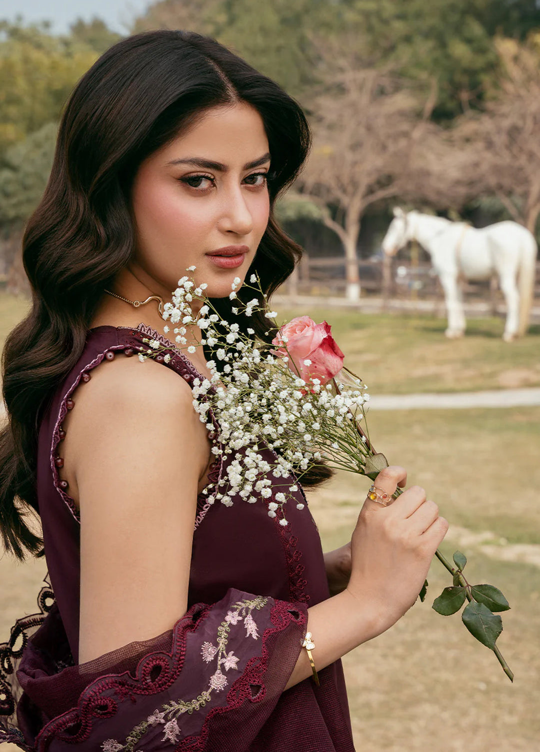 Mahveen by Izel Unstitched Embroidered Lawn 3 Piece Suit Anaya - Eid Collection