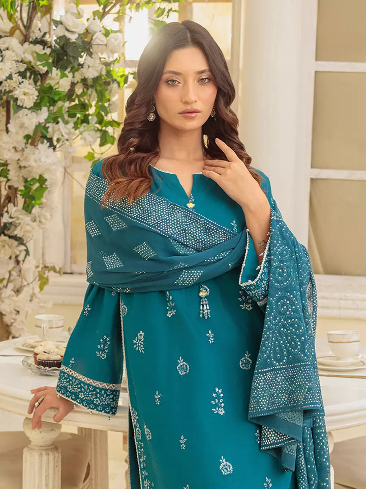 Salitex Unstitched Embroidered Cambric 3 Piece Suit UNS7MK012UT - Festive Collection