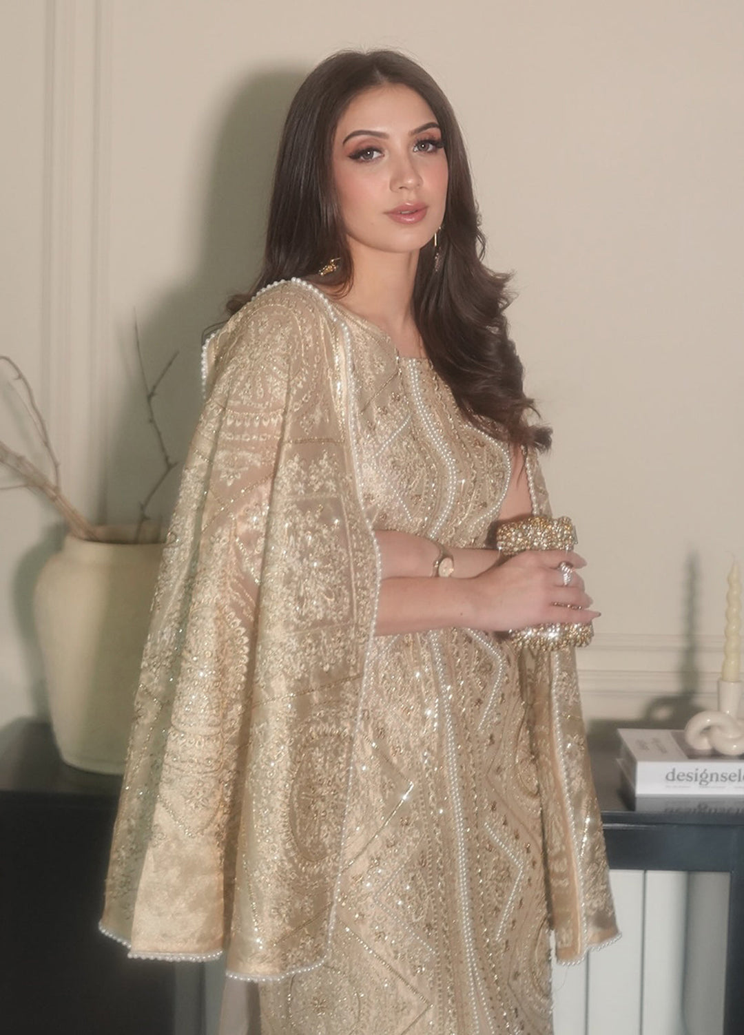 Zarmina by Zariya Unstitched Embroidered Gold Lama 3 Piece Suit ZRY26UZ ZB50045 - Festive Collection