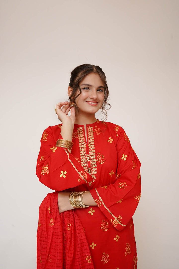 Senorita Girls RTW Printed Cotton 3 Piece Suit GBD-03442 Eid Collection