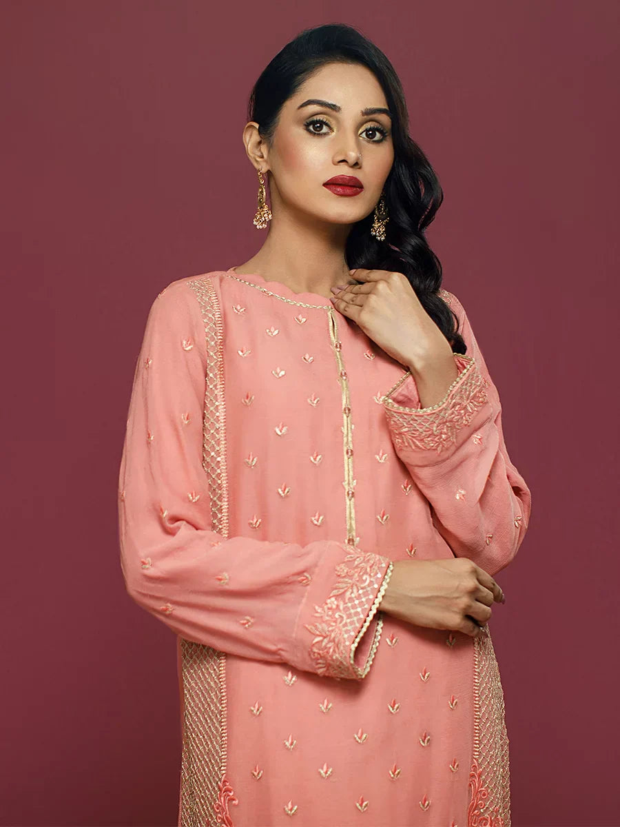 Salitex Women Embroidered Chiffon 2 Piece Suit LPS24LFT004 - Summer Collection