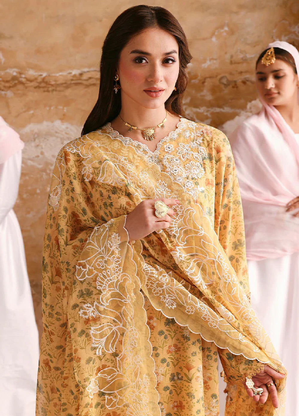 Cross Stitch Unstitched Embroidered Premium Lawn 3 Piece Suit CS26UCPL D22 SUNLIT HUE - Eid Collection