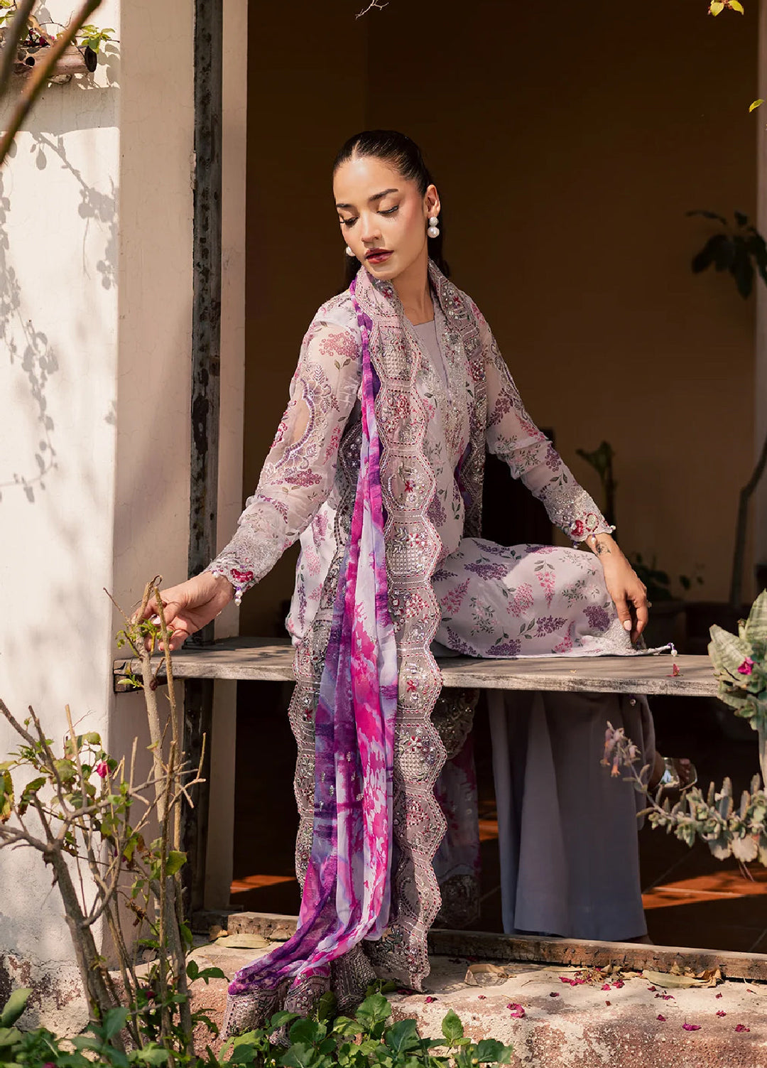 Heirloom by Daria Unstitched Embroidered Chiffon 4 Piece Suit DC26UCH DA-53 - Festive Collection