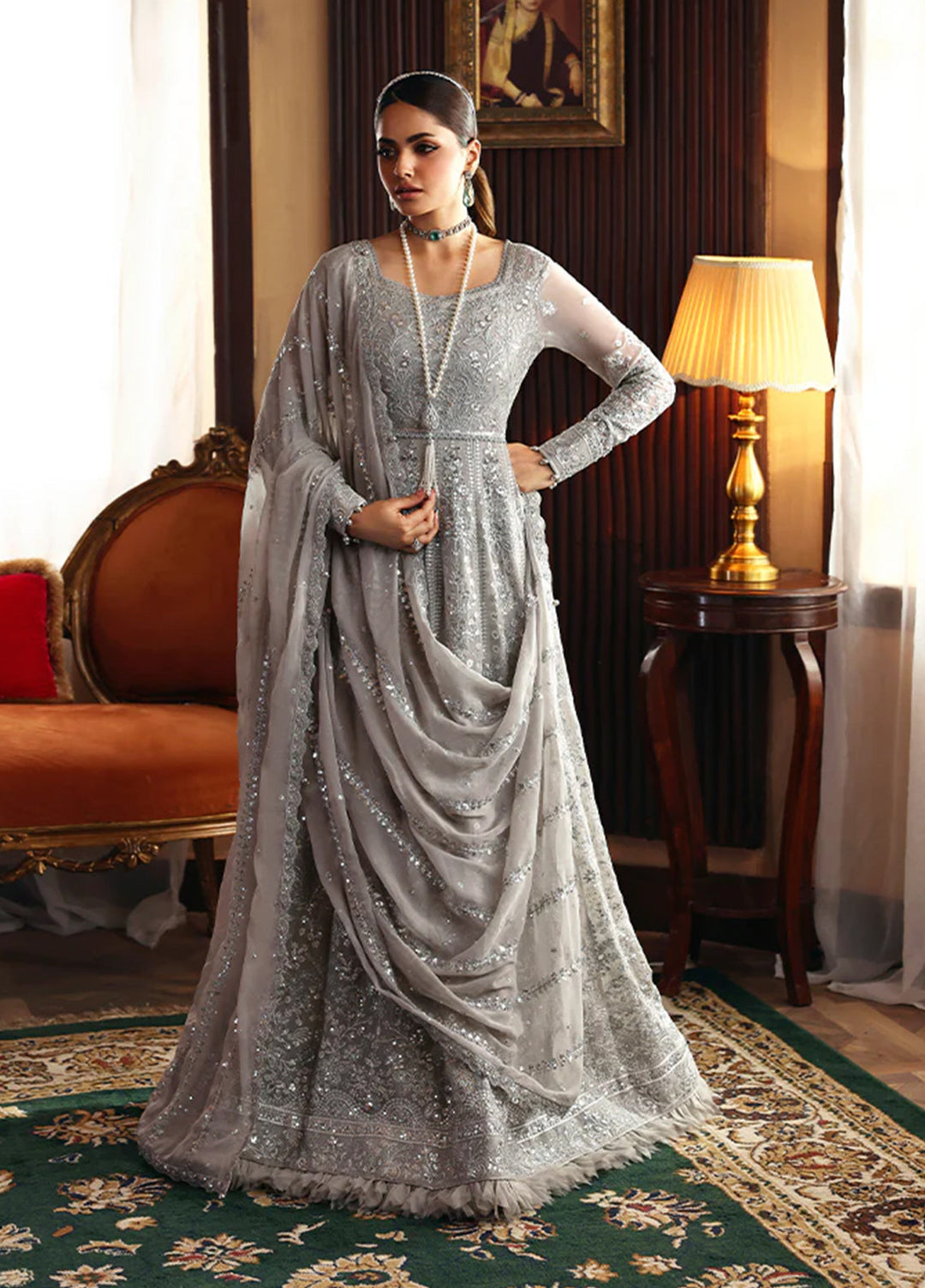 Gulaal Embroidered Chiffon Suits Unstitched 3 Piece GL25EU D-28 Sheyza - Formals Collection