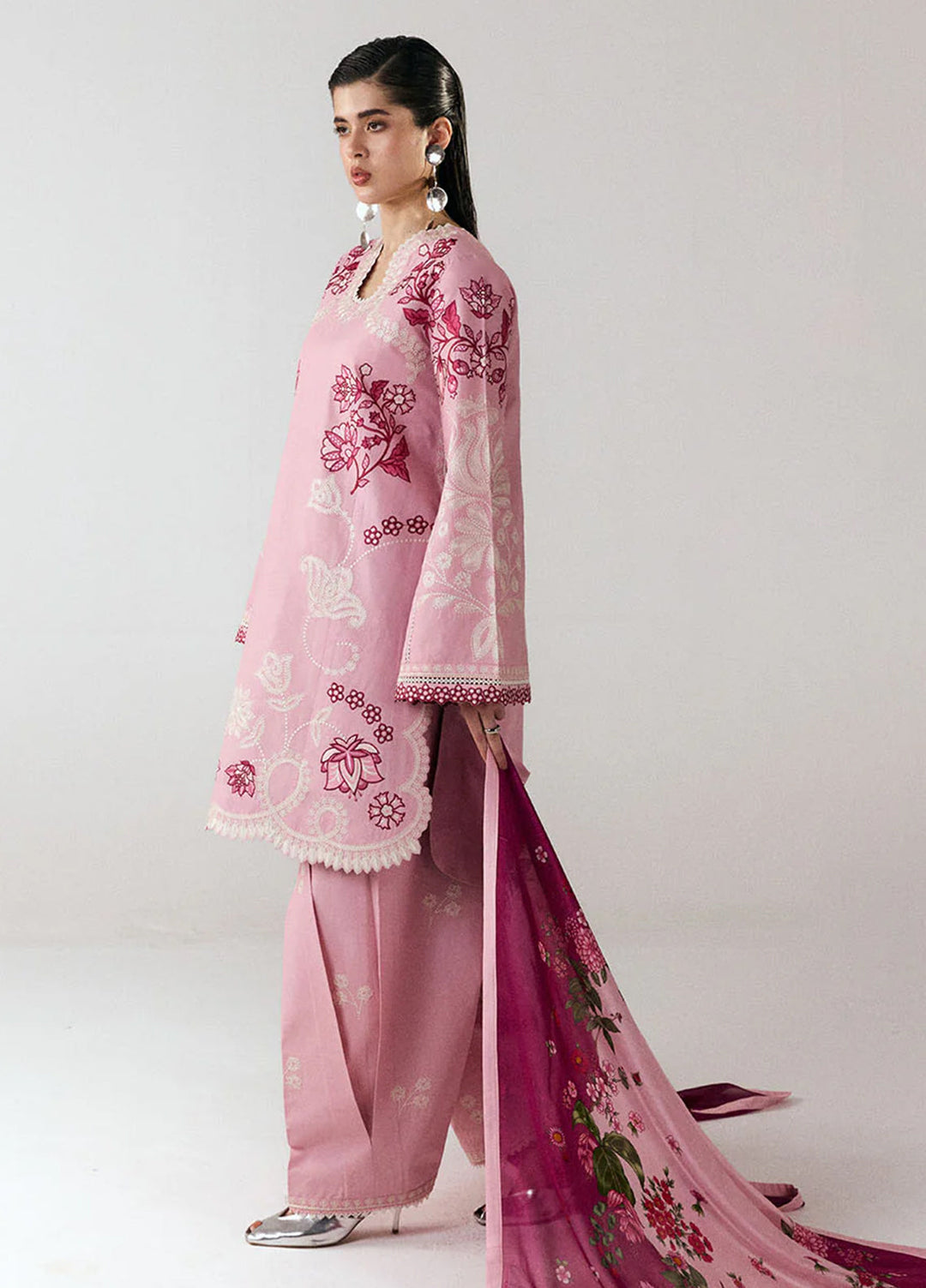 Jugnu by Hussain Rehar Unstitched Embroidered Cotton 3 Piece Suit HR26UCJ Nanya JUG-LD D#1284 - Eid Collection