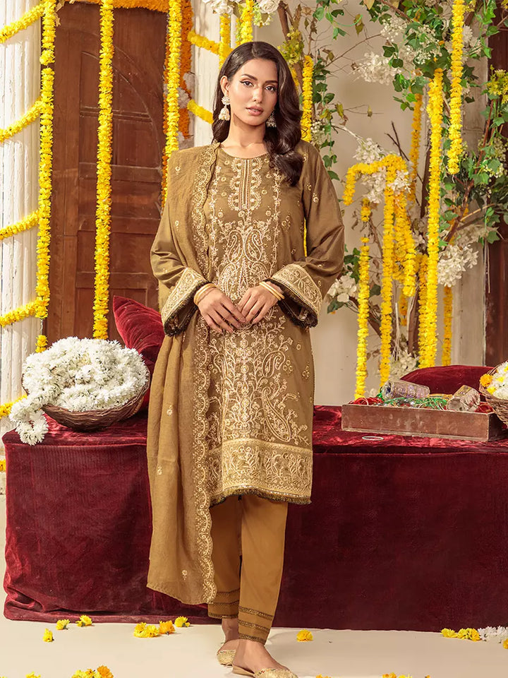 Salitex Unstitched Embroidered Cotton Silk 3 Piece Suit SUNW6NO044UT - Festive Collection