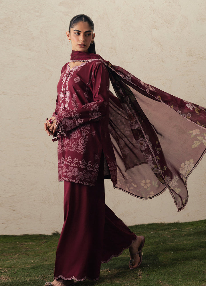 Moonsoon Edit by Cross Stitch Unstitched Printed Cambric 3 Piece Suit CS26UCM Velvet Whisper - Casual Collection