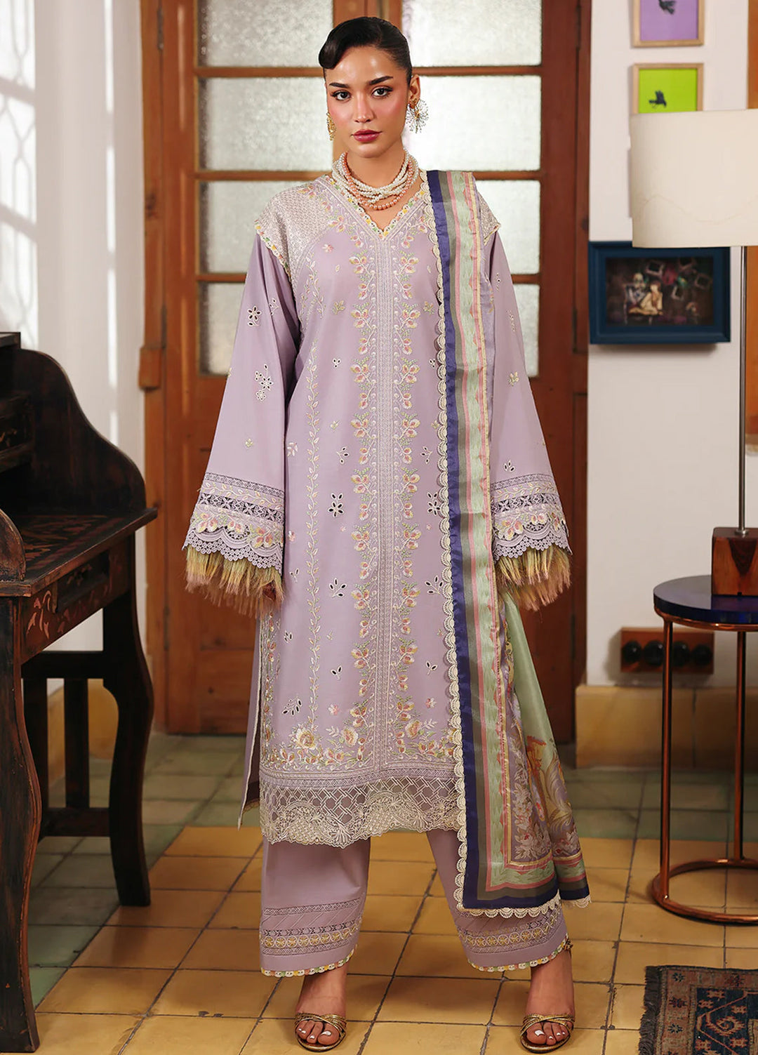 Lumina by Bin Ilyas Unstitched Embroidered Lawn 3 Piece Suit BI26UL L7 5A - Summer Collection