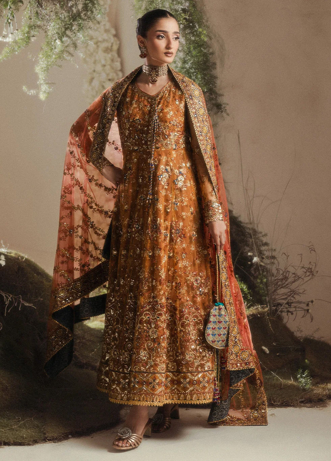 Aik Shaam by AIK Atelier Unstitched Embroidered Net 3 Piece Suit AIK26UAS C2606 - Wedding Collection