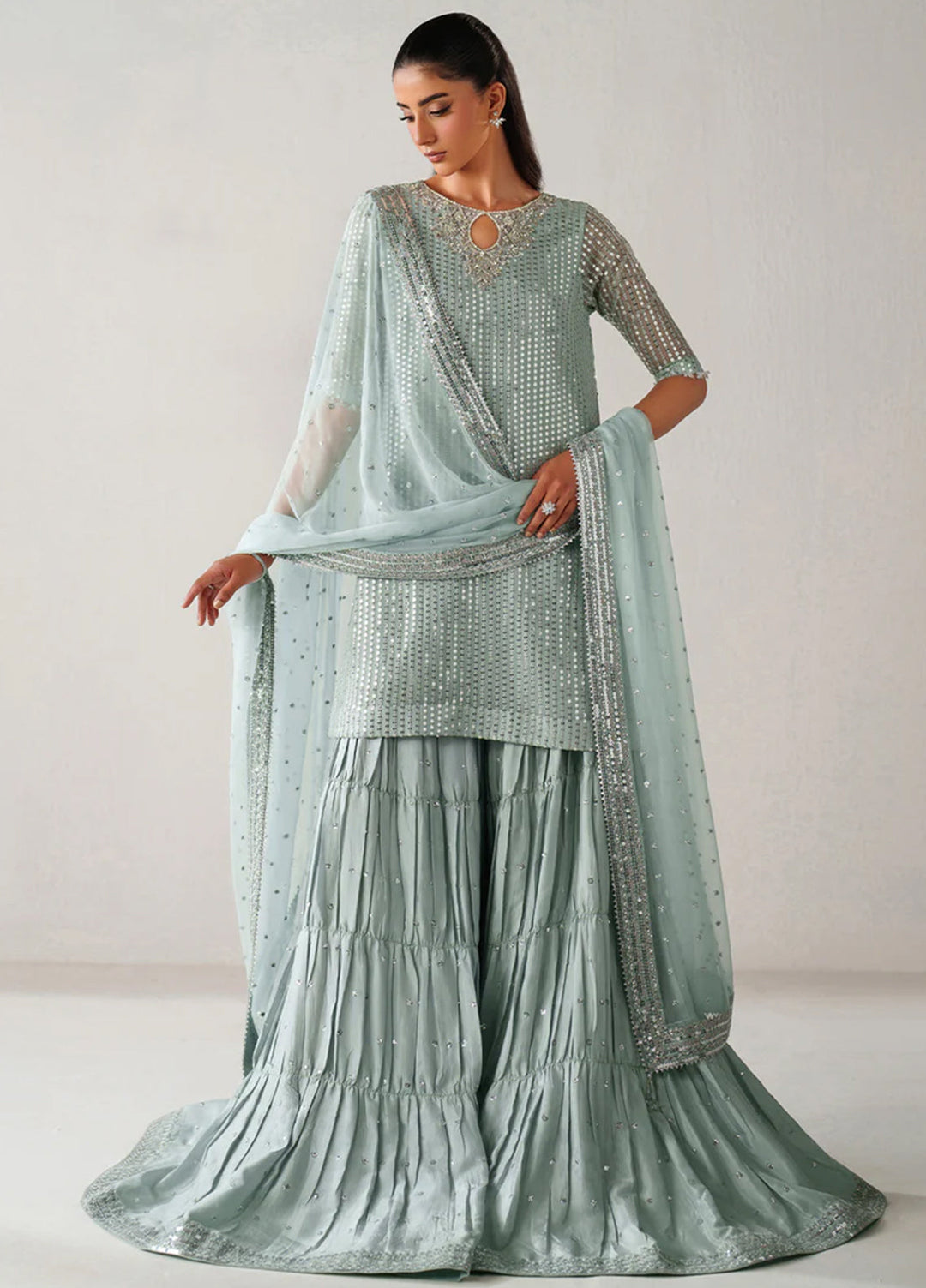 Chantelle by Baroque Unstitched Embroidered Chiffon 3 Piece Suit BQ26UCF UF-4389 - Festive Collection