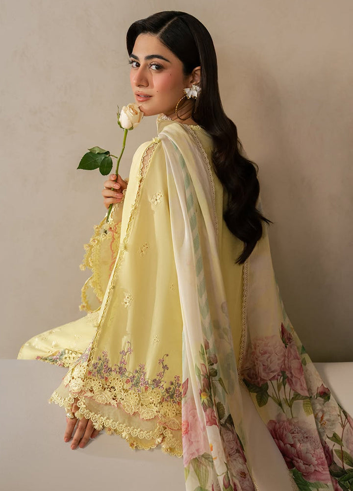 E-Craft by Elaf Unstitched Embroidered Lawn 3 Piece Suit EHC-3A Sunstone - Casual Collection
