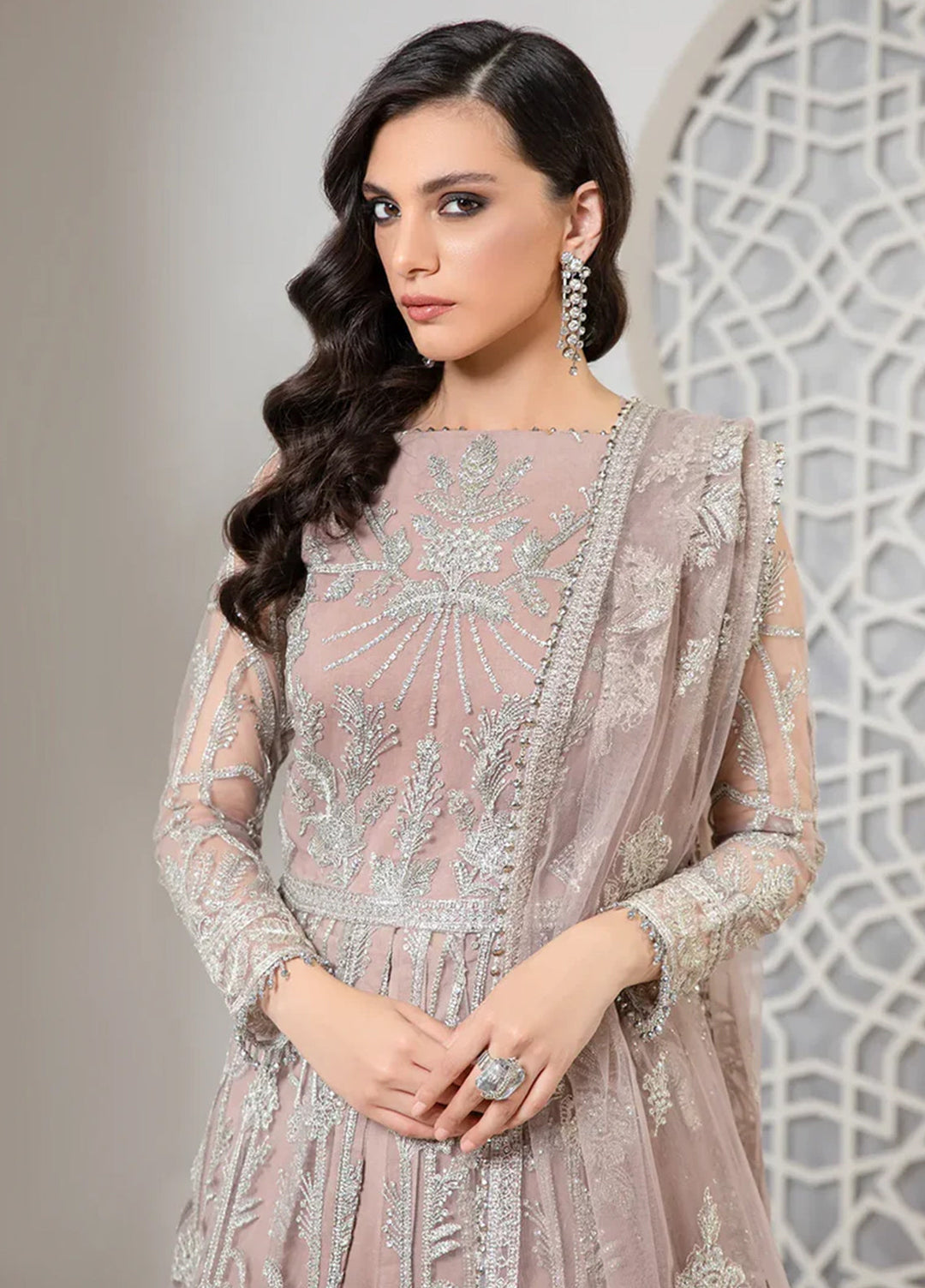 Pareesia by Zarif Embroidered  Suits Unstitched 3 Piece ZR25UF ZP 01 ROSE GOLD - Luxury Collection
