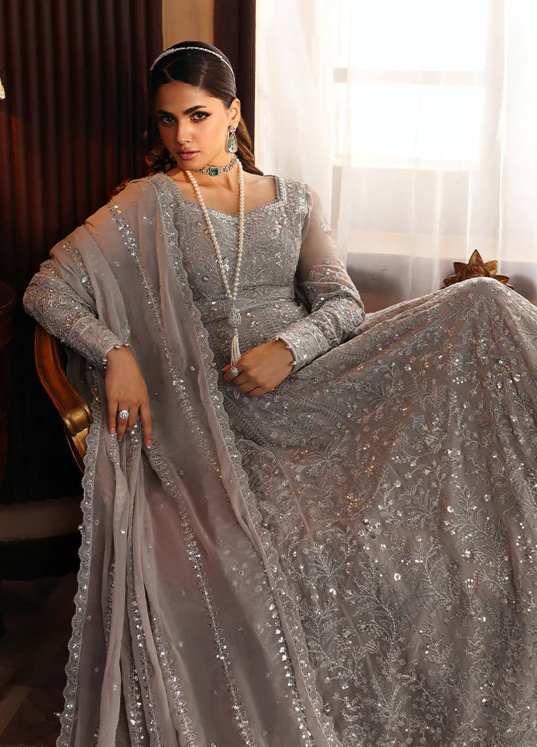Gulaal Embroidered Chiffon Suits Unstitched 3 Piece GL25EU D-28 Sheyza - Formals Collection