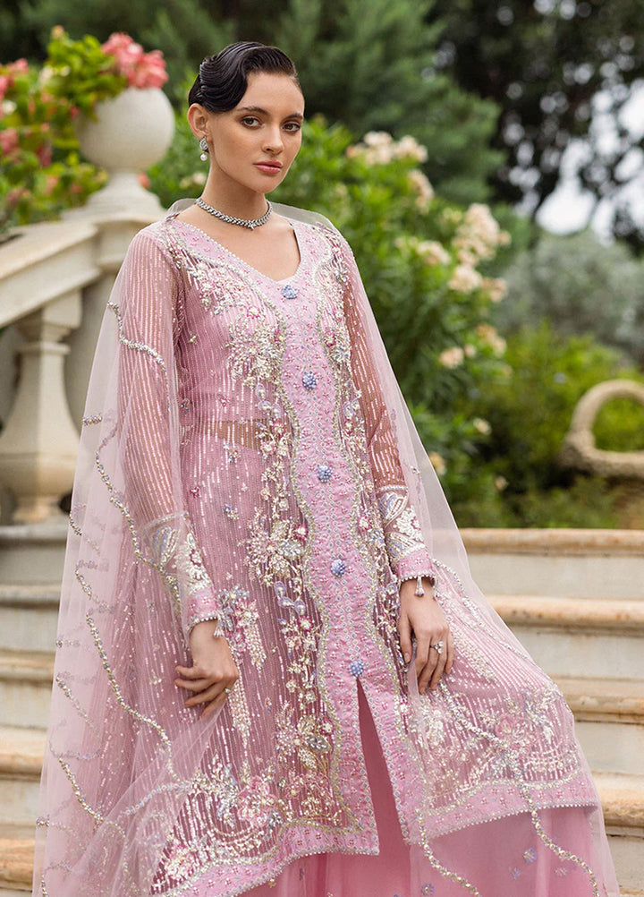 Inception by Mushq Embroidered Net Suits Unstitched 4 Piece MQ25IW D-05 Pretty In Pink - Wedding Collection