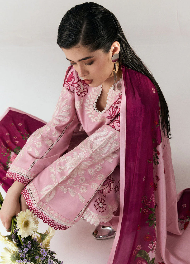 Jugnu by Hussain Rehar Unstitched Embroidered Cotton 3 Piece Suit HR26UCJ Nanya JUG-LD D#1284 - Eid Collection