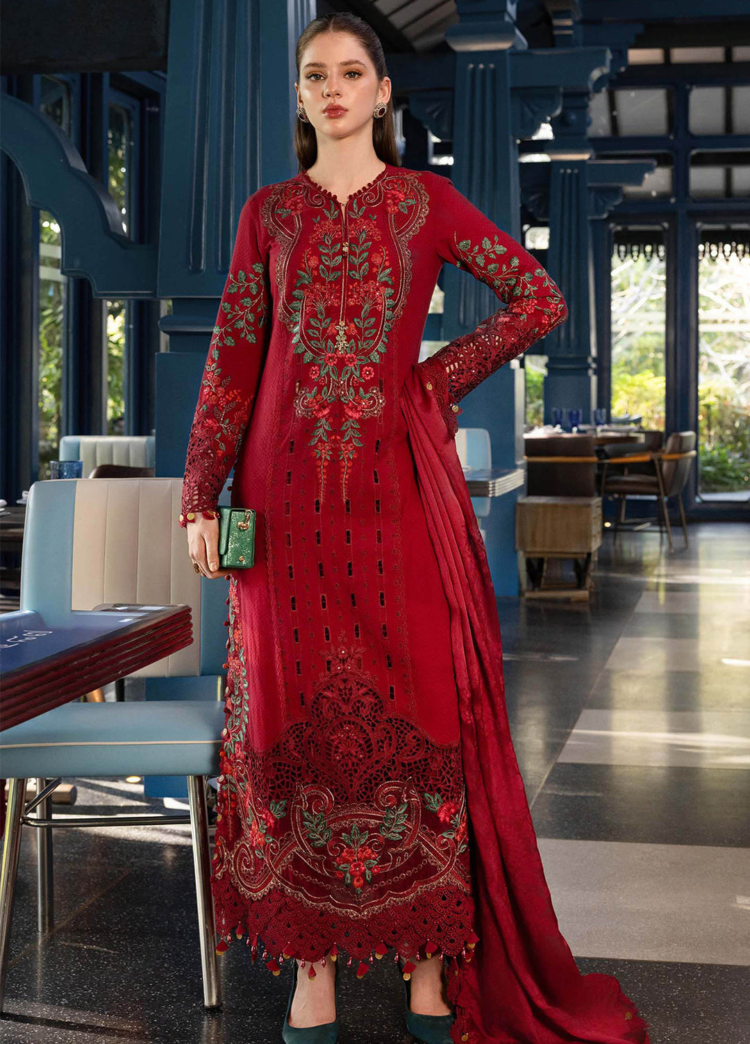 Maria B Unstitched Embroidered Lawn 3 Piece Suit MB26ULE D5 - Eid Collection